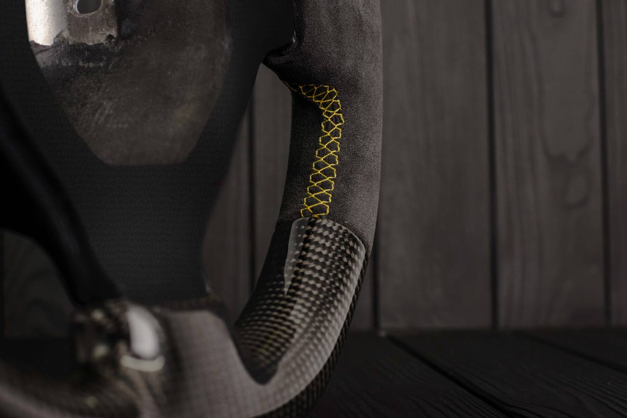 Steering wheel Lamborghini Murcielago SERVICE/LABOR Carbon Fiber/Alcantara/Yellow stripe - Image 7