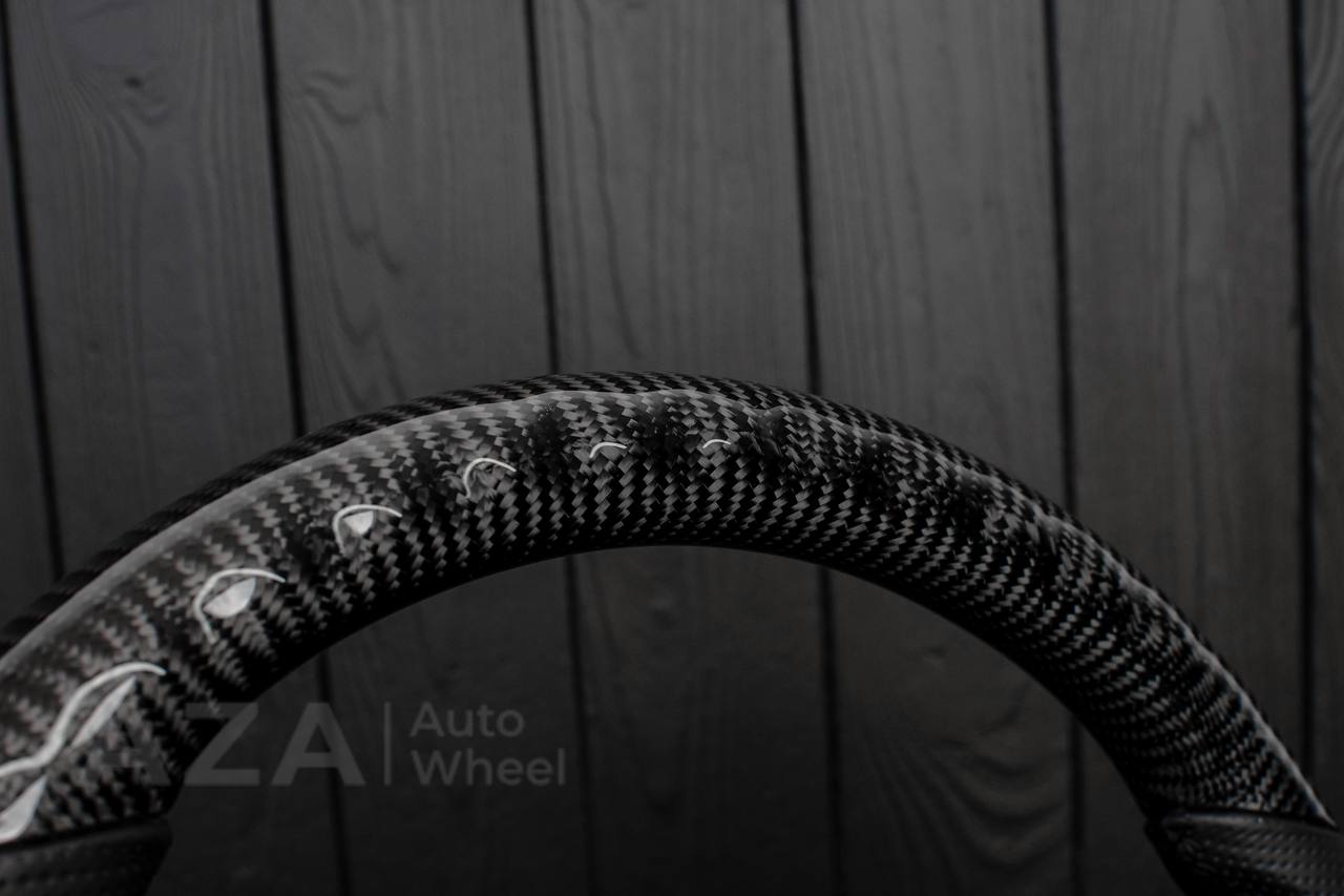 Steering wheel GM, OBS Silverado (1988-1994) Carbon fiber/Perforated leather (can be any color stitch) - Image 11