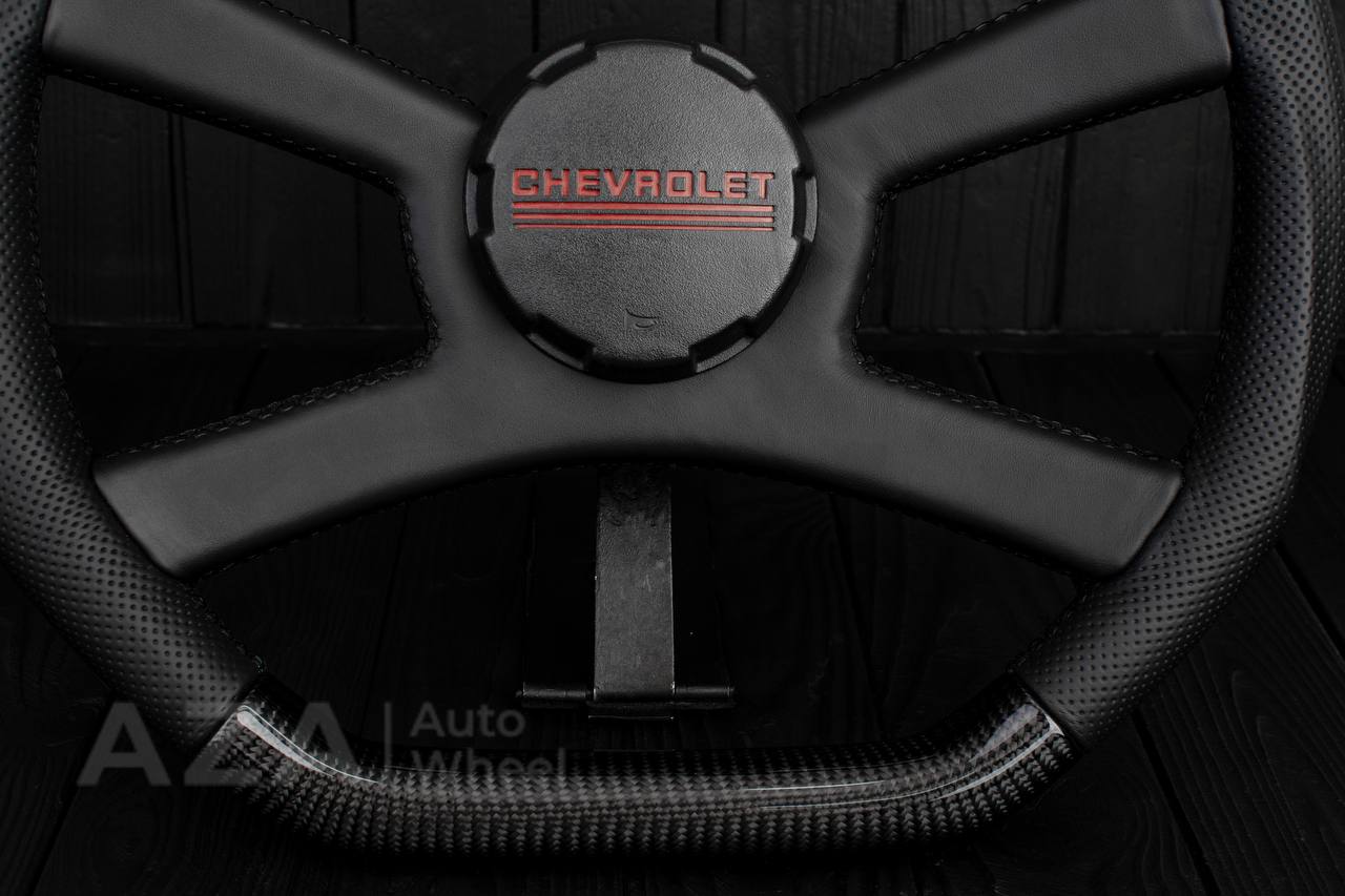 Steering wheel GM, OBS Silverado (1988-1994) Carbon fiber/Perforated leather (can be any color stitch) - Image 14