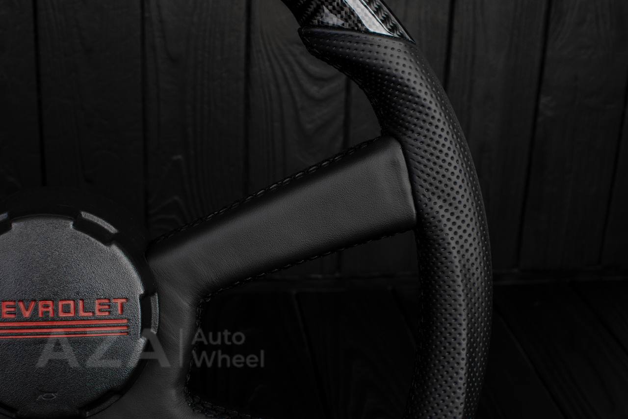Steering wheel GM, OBS Silverado (1988-1994) Carbon fiber/Perforated leather (can be any color stitch) - Image 16