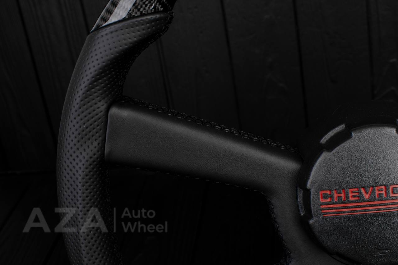 Steering wheel GM, OBS Silverado (1988-1994) Carbon fiber/Perforated leather (can be any color stitch) - Image 17