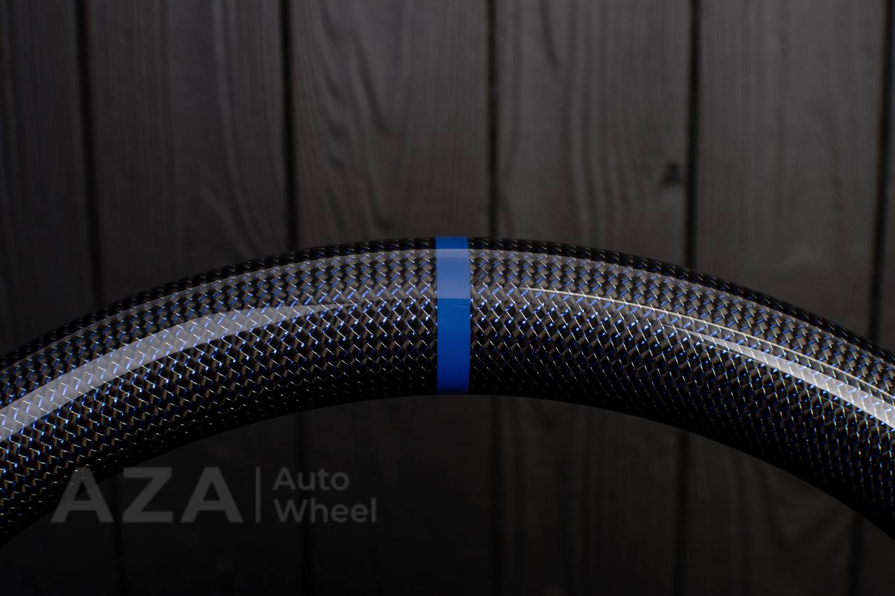 Steering wheel BMW E9X/E8X Carbon fiber/Perforated leather/Blue stripe - Image 6