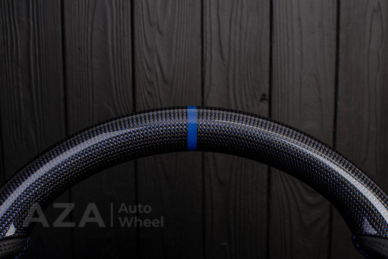 Steering wheel BMW E9X/E8X Carbon fiber/Perforated leather/Blue stripe - Image 7