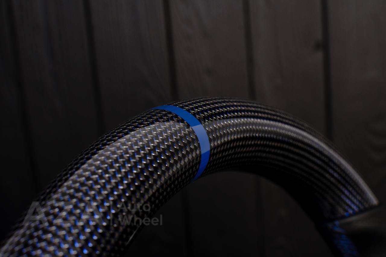 Steering wheel BMW E9X/E8X Carbon fiber/Perforated leather/Blue stripe - Image 8