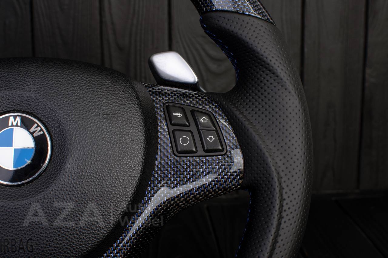 Steering wheel BMW E9X/E8X Carbon fiber/Perforated leather/Blue stripe - Image 13