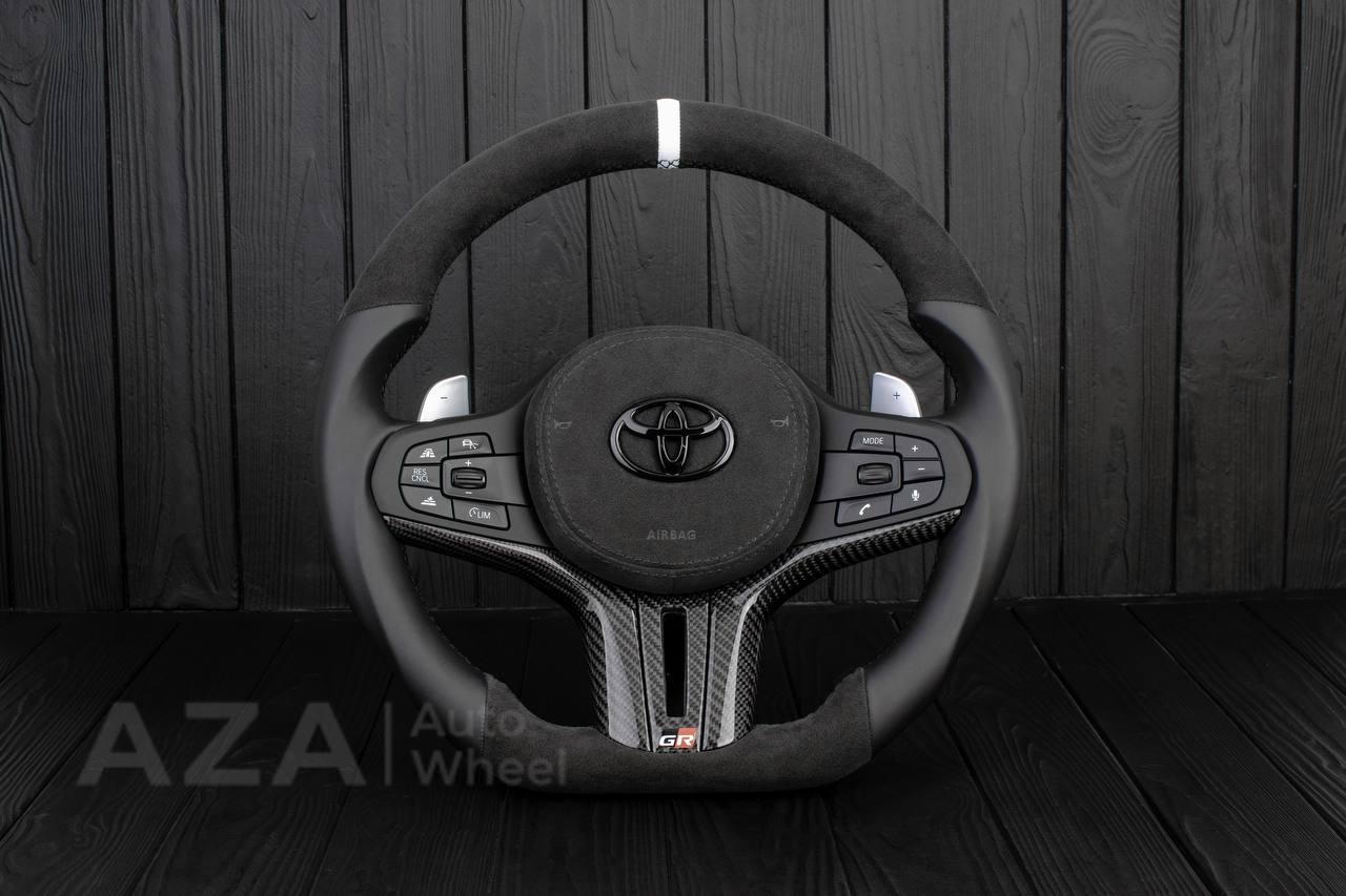 Steering wheel BMW M4 TO 2020+ TOYOTA SUPRA A90/A91 RETROFIT (comes complete with air bag and buttons, can choose any color stripe and stitching)