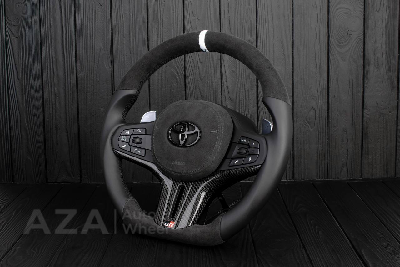 Steering wheel BMW M4 TO 2020+ TOYOTA SUPRA A90/A91 RETROFIT (comes complete with air bag and buttons, can choose any color stripe and stitching) - Image 5