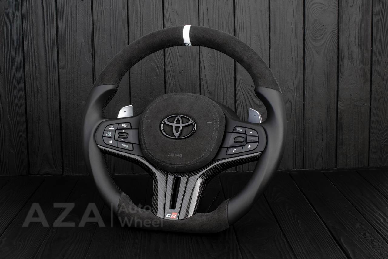 Steering wheel BMW M4 TO 2020+ TOYOTA SUPRA A90/A91 RETROFIT (comes complete with air bag and buttons, can choose any color stripe and stitching) - Image 6