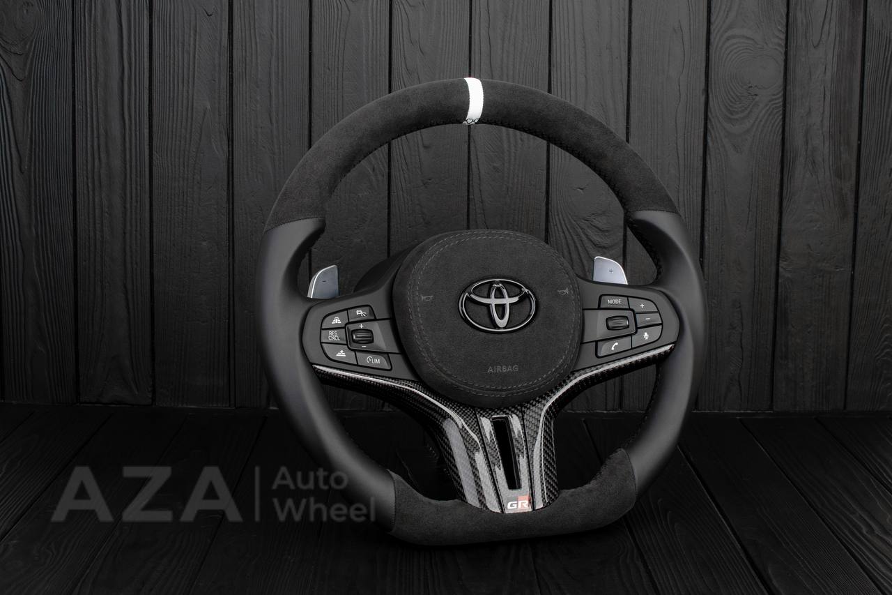Steering wheel BMW M4 TO 2020+ TOYOTA SUPRA A90/A91 RETROFIT (comes complete with air bag and buttons, can choose any color stripe and stitching) - Image 3