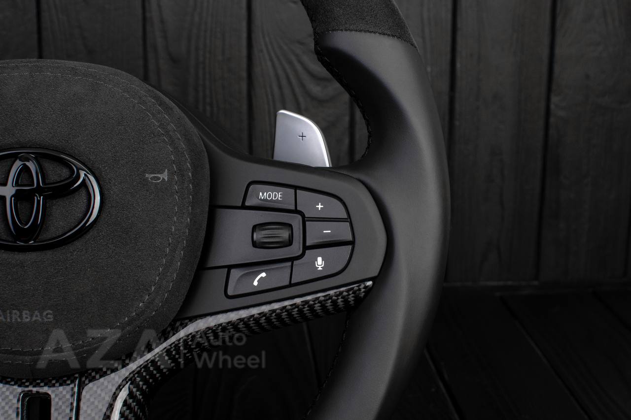 Steering wheel BMW M4 TO 2020+ TOYOTA SUPRA A90/A91 RETROFIT (comes complete with air bag and buttons, can choose any color stripe and stitching) - Image 12