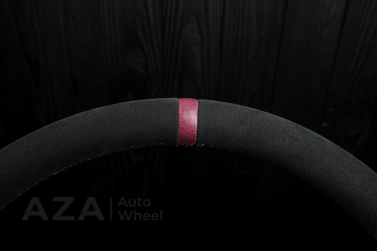 Steering wheel Hummer H2 Alcantara/Perforated leather/Purple stripe - Image 5