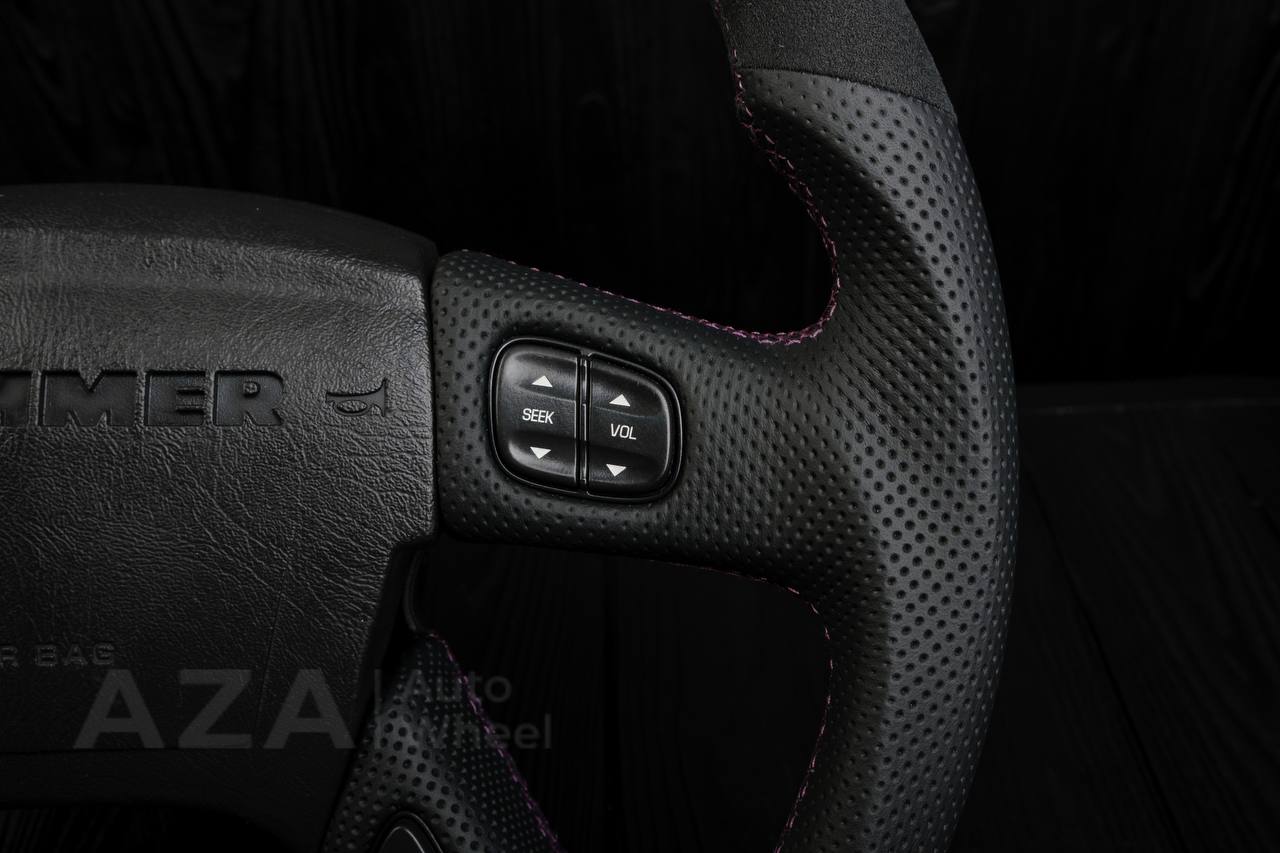 Steering wheel Hummer H2 Alcantara/Perforated leather/Purple stripe - Image 6