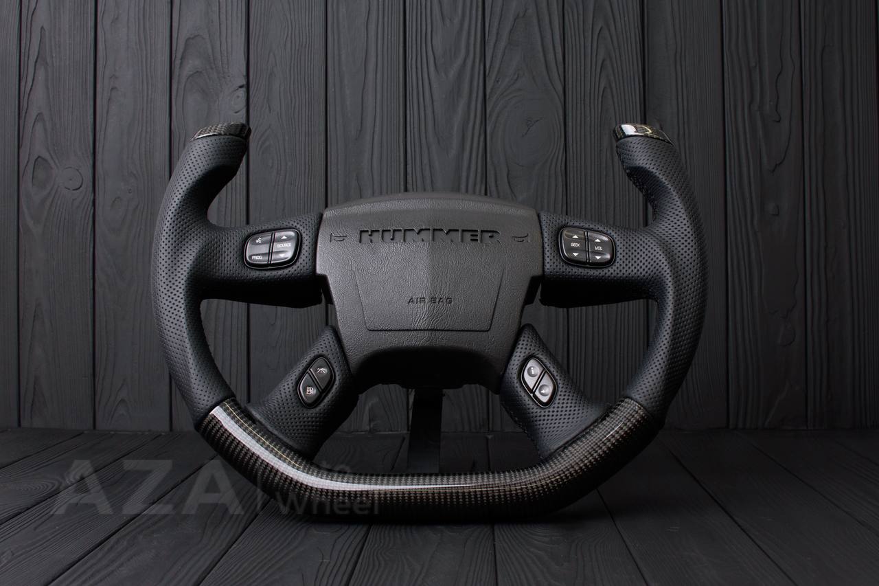 Steering wheel Hummer H2 Jet style Carbon fiber/Perforated leather