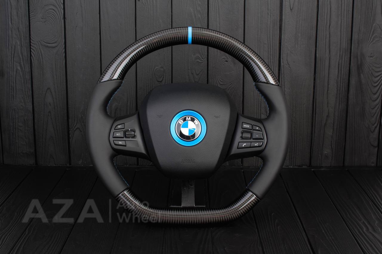 Steering wheel BMW i3 Carbon fiber/Napa/Blue stripe