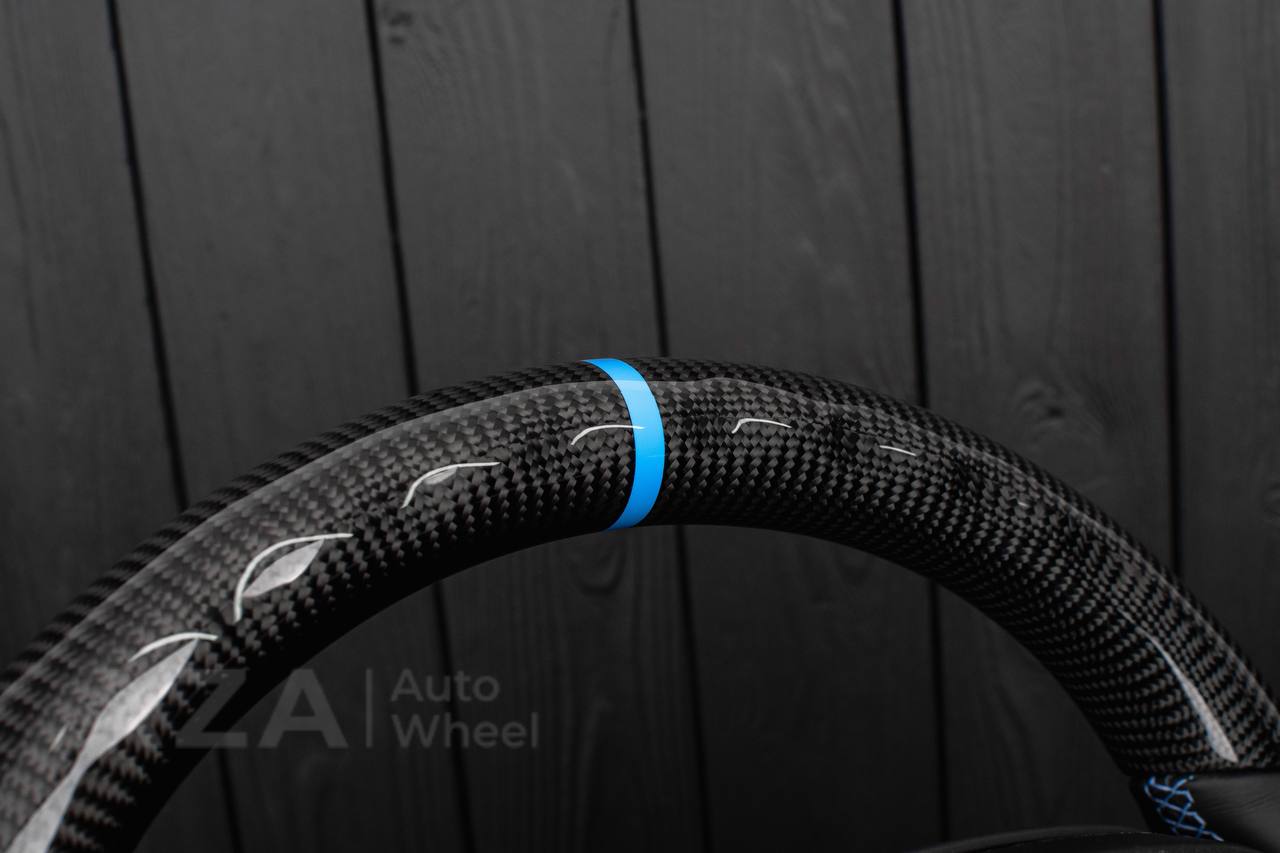 Steering wheel BMW i3 Carbon fiber/Napa/Blue stripe - Image 8