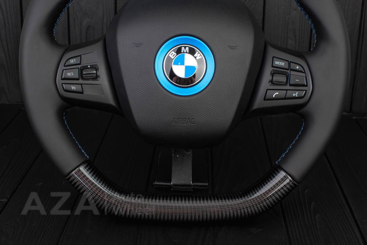Steering wheel BMW i3 Carbon fiber/Napa/Blue stripe - Image 9