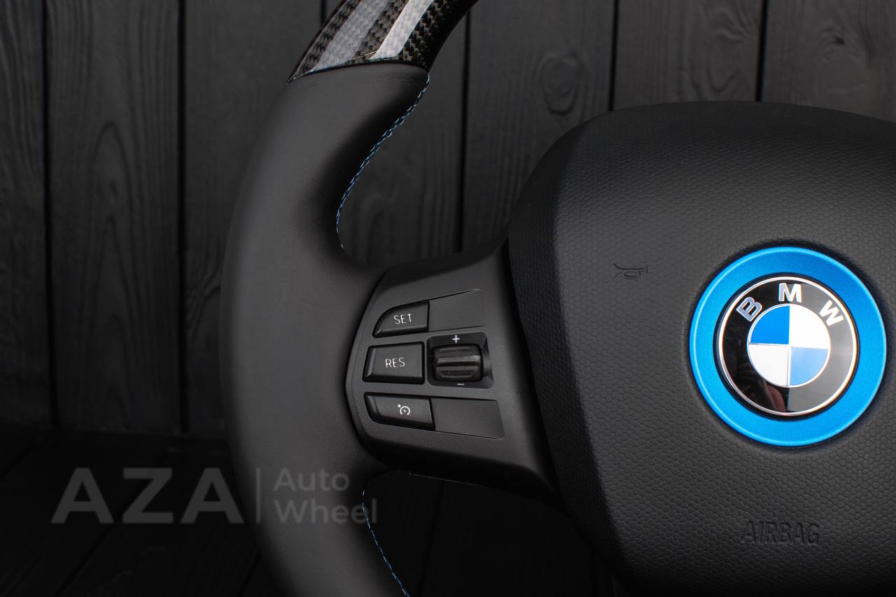 Steering wheel BMW i3 Carbon fiber/Napa/Blue stripe - Image 16