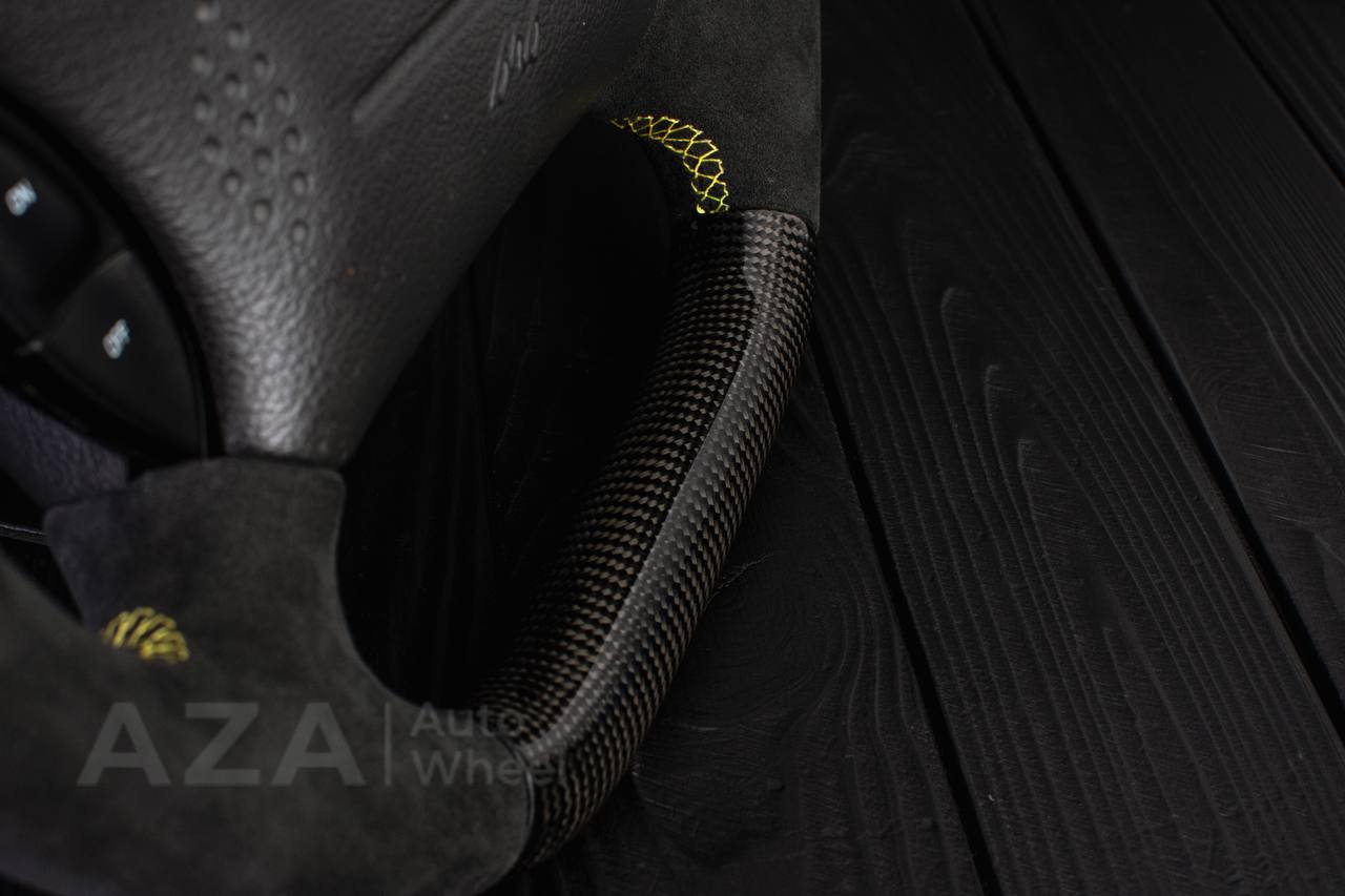 Steering wheel Ford Mustang GT Cobra Carbon fiber/Alcantara/Yellow stripe (can be any color) - Image 10