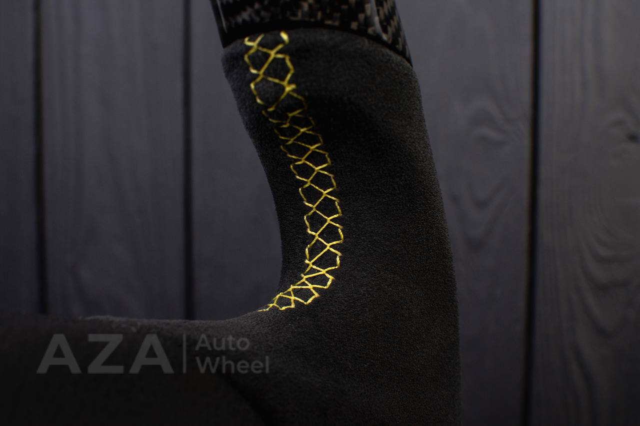 Steering wheel Ford Mustang GT Cobra Carbon fiber/Alcantara/Yellow stripe (can be any color) - Image 14