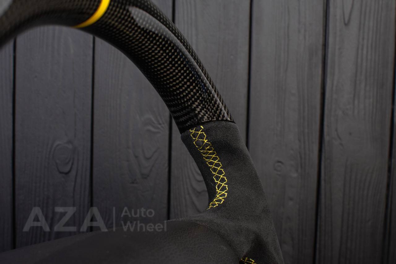 Steering wheel Ford Mustang GT Cobra Carbon fiber/Alcantara/Yellow stripe (can be any color) - Image 15