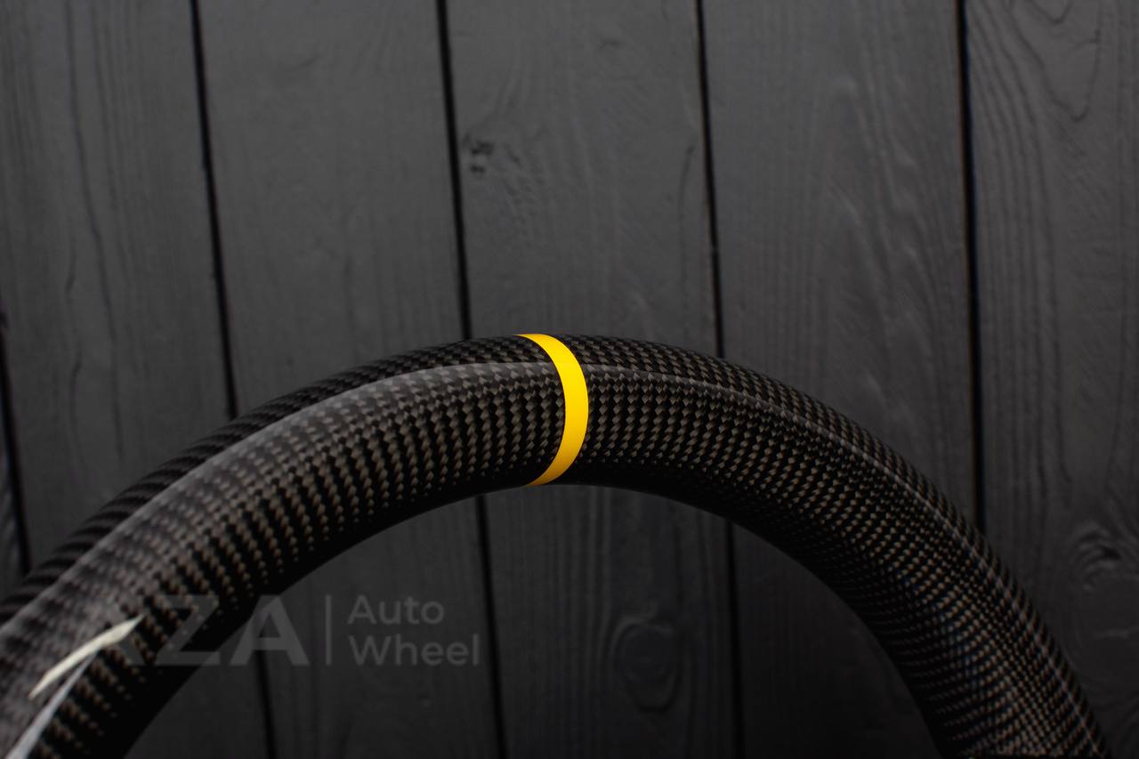 Steering wheel 2006-2011 Corvette C6 Carbon fiber/Perforated leather/Yellow stripe - Image 7