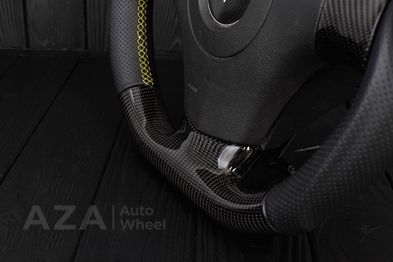 Steering wheel 2006-2011 Corvette C6 Carbon fiber/Perforated leather/Yellow stripe - Image 10