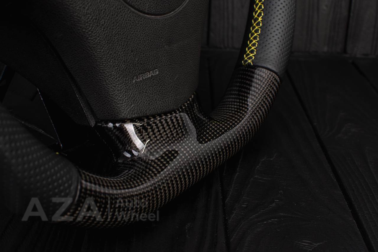 Steering wheel 2006-2011 Corvette C6 Carbon fiber/Perforated leather/Yellow stripe - Image 11