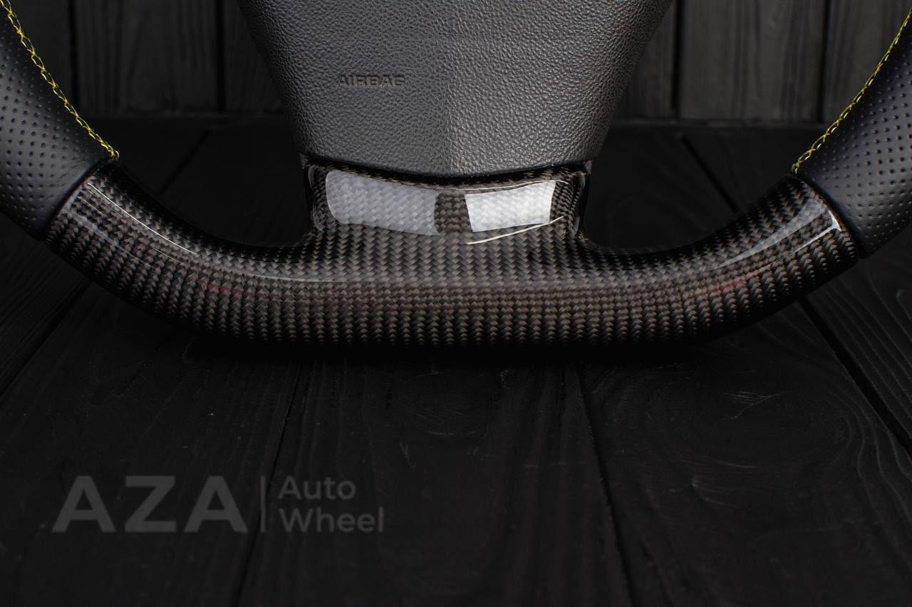 Steering wheel 2006-2011 Corvette C6 Carbon fiber/Perforated leather/Yellow stripe - Image 12