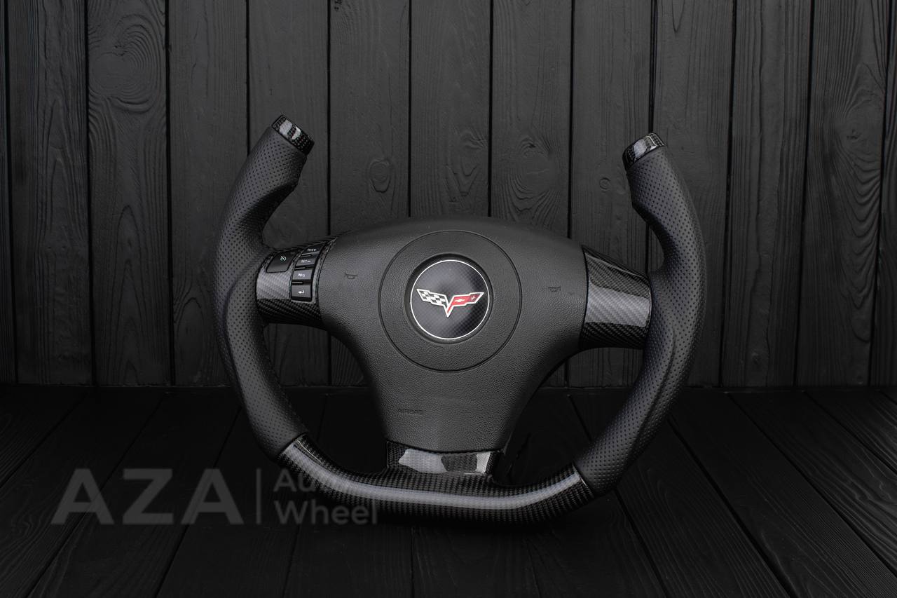 Steering wheel 2006-2011 Corvette C6 Jet style Carbon fiber/Perforated leather - Image 3
