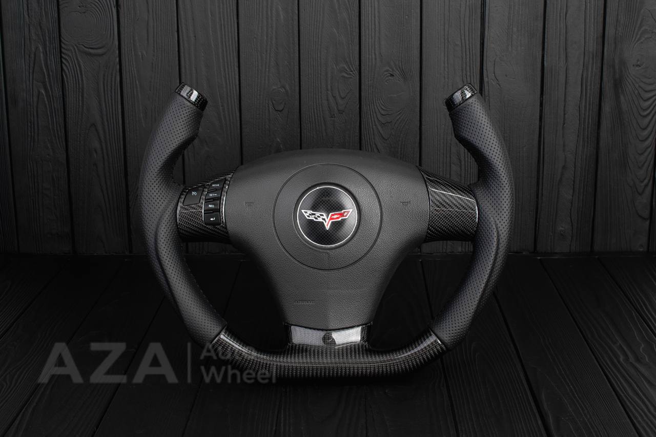 Steering wheel 2006-2011 Corvette C6 Jet style Carbon fiber/Perforated leather