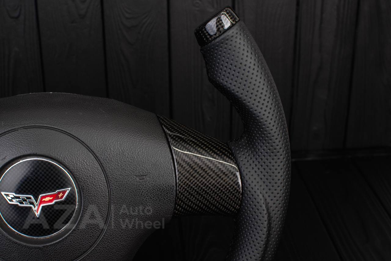 Steering wheel 2006-2011 Corvette C6 Jet style Carbon fiber/Perforated leather - Image 6