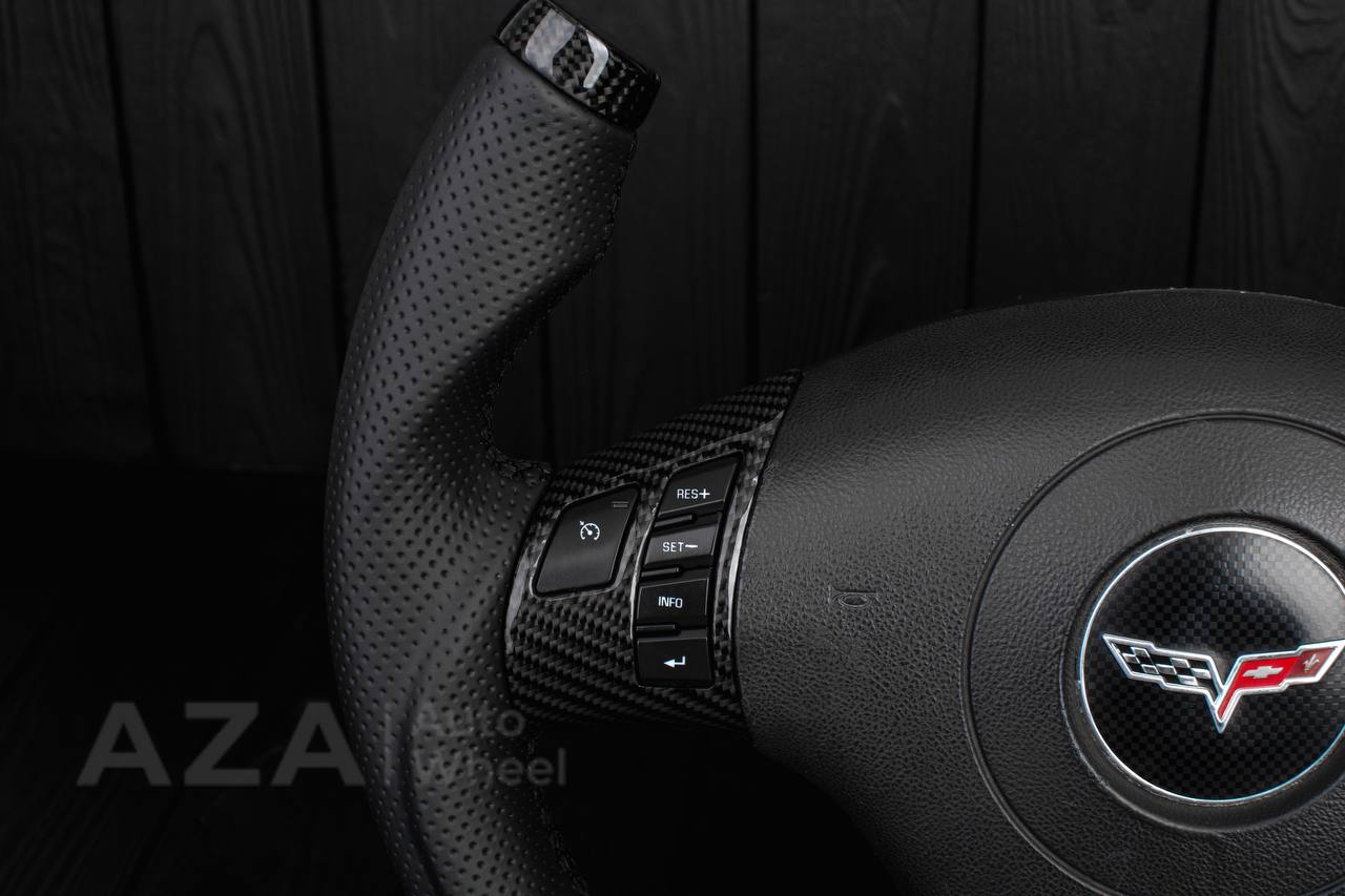 Steering wheel 2006-2011 Corvette C6 Jet style Carbon fiber/Perforated leather - Image 8