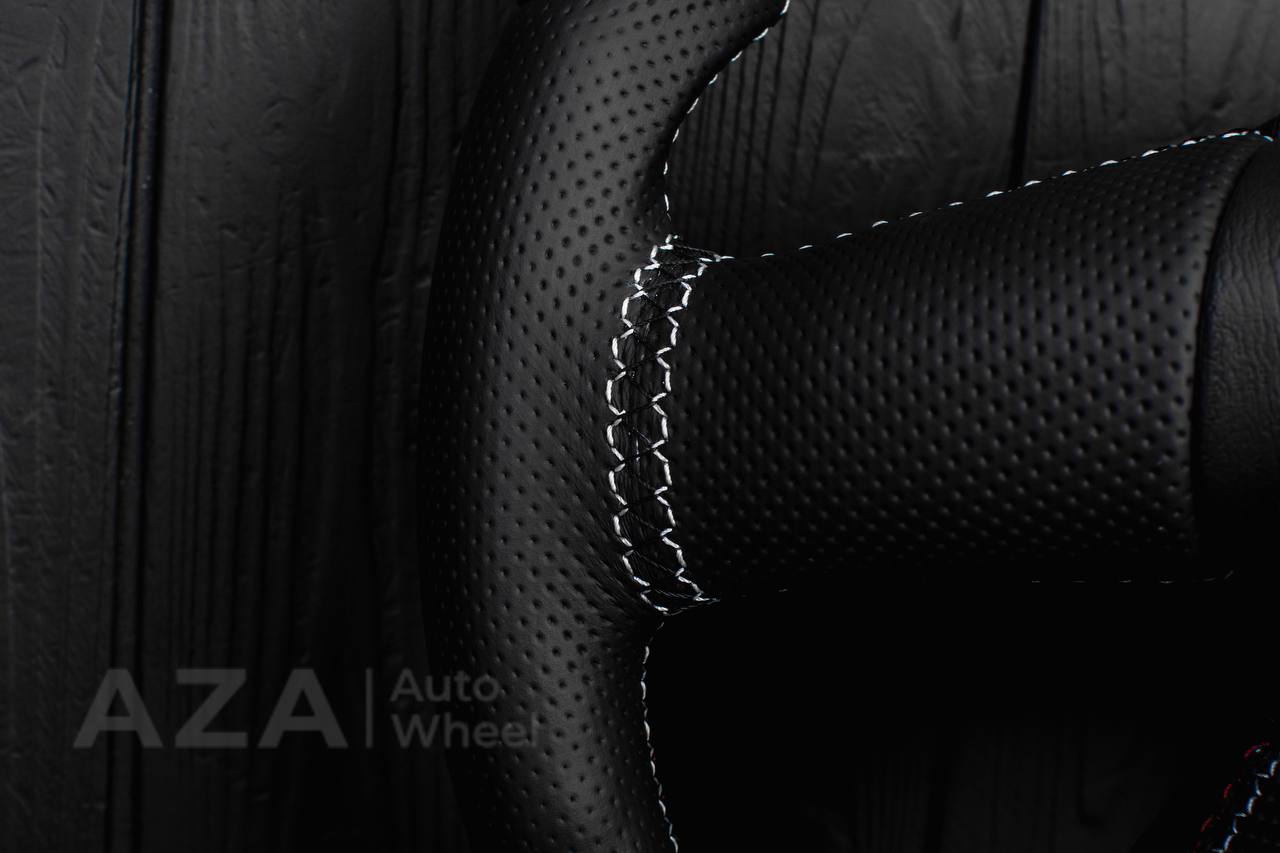 Steering wheel Hummer H2 Carbon fiber/Perforated leather/Red/black/Red stripe - Image 7