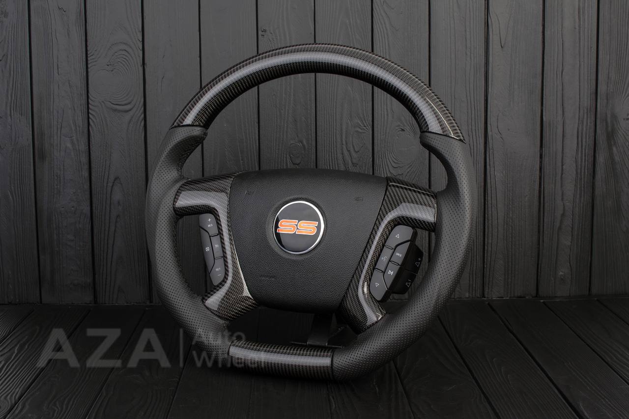 Steering wheel GM SILVERADO, SIERRA, ESCALADE, 2007-2014 Carbon fiber/Perforated leather - Image 4