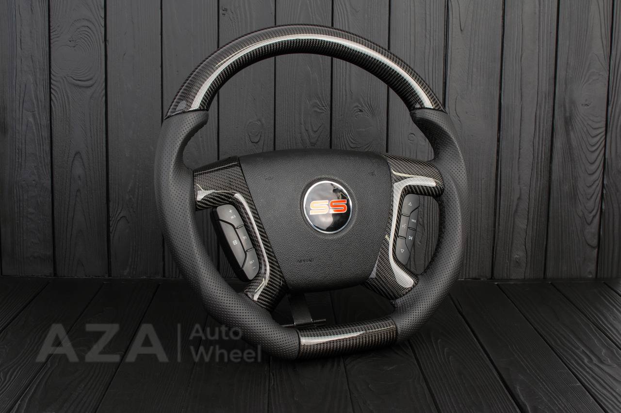 Steering wheel GM SILVERADO, SIERRA, ESCALADE, 2007-2014 Carbon fiber/Perforated leather - Image 5
