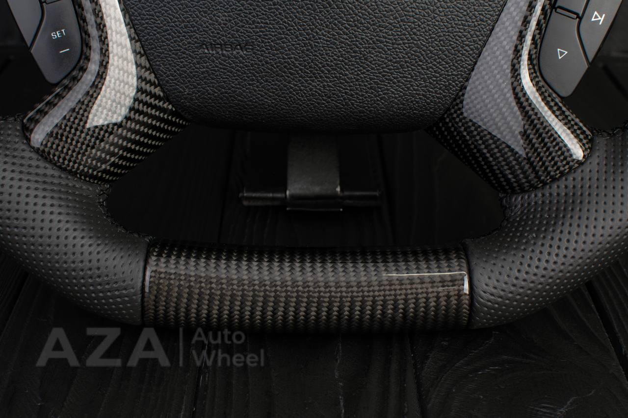 Steering wheel GM SILVERADO, SIERRA, ESCALADE, 2007-2014 Carbon fiber/Perforated leather - Image 15
