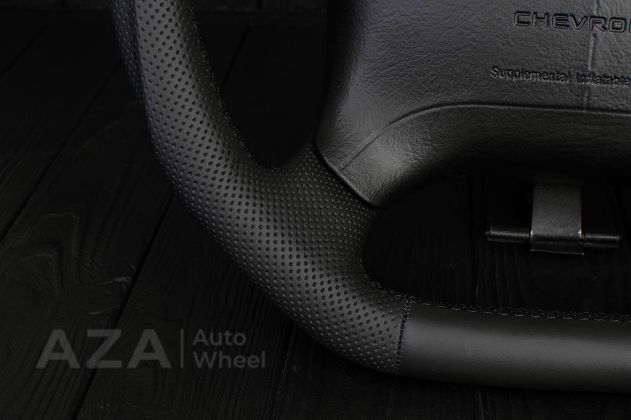 Steering wheel GM, Tahoe, Silverado, Sierra truck (1995-1997) Carbon fiber/Napa/Perforated leather/Red stripe (can be any color) - Image 17