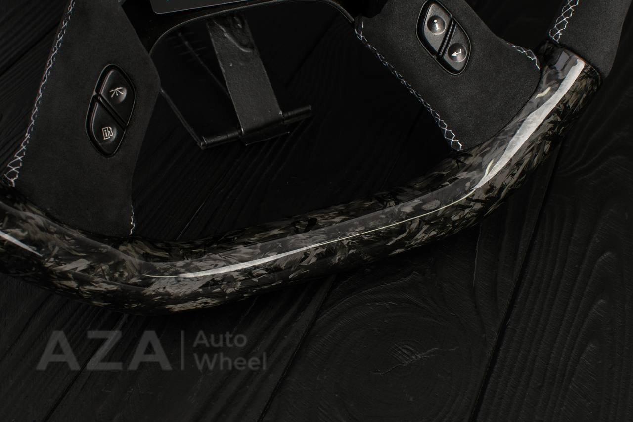 Steering wheel GM, Silverado, Sierra, Yukon, H2, Trailblazer (2003+) Forged carbon fiber/Alcantara/Yellow stripe (can be any color) - Image 8