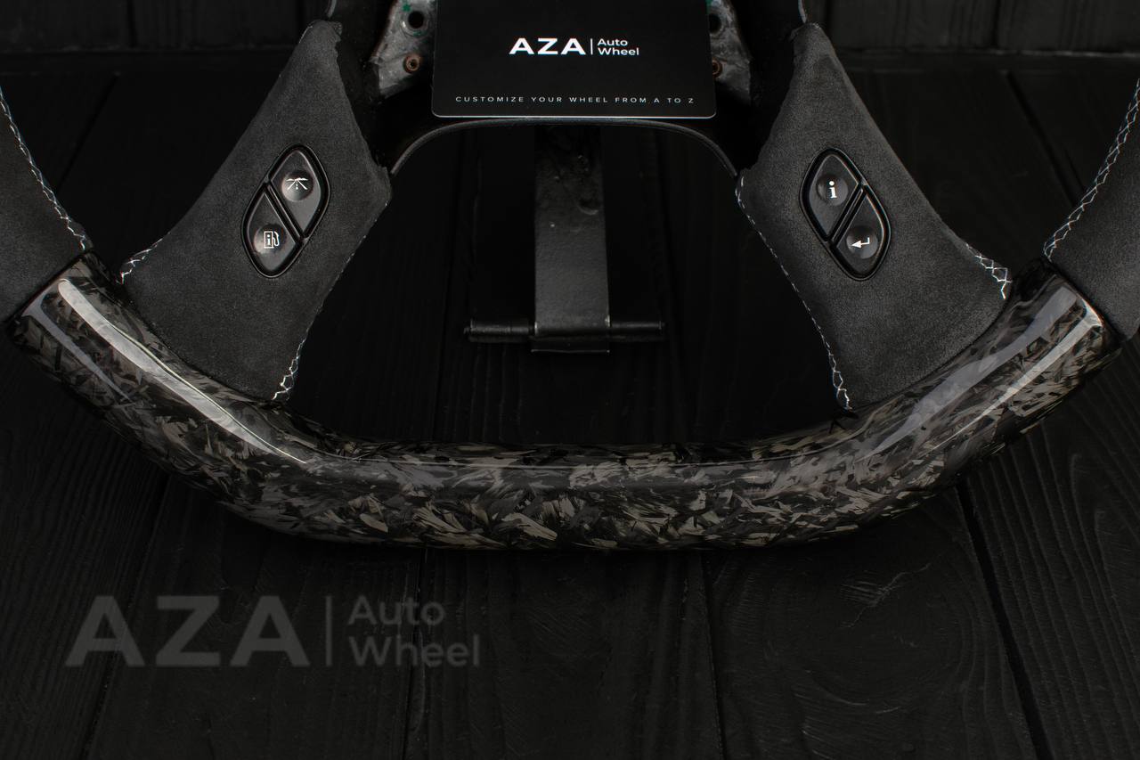 Steering wheel GM, Silverado, Sierra, Yukon, H2, Trailblazer (2003+) Forged carbon fiber/Alcantara/Yellow stripe (can be any color) - Image 11