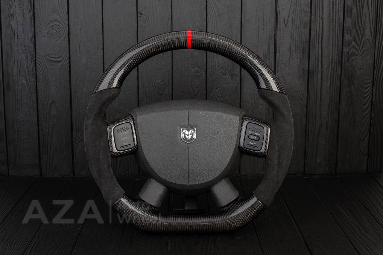 Steering Wheel Dodge 2004-2008 Carbon fiber/Alcantara/Red stripe