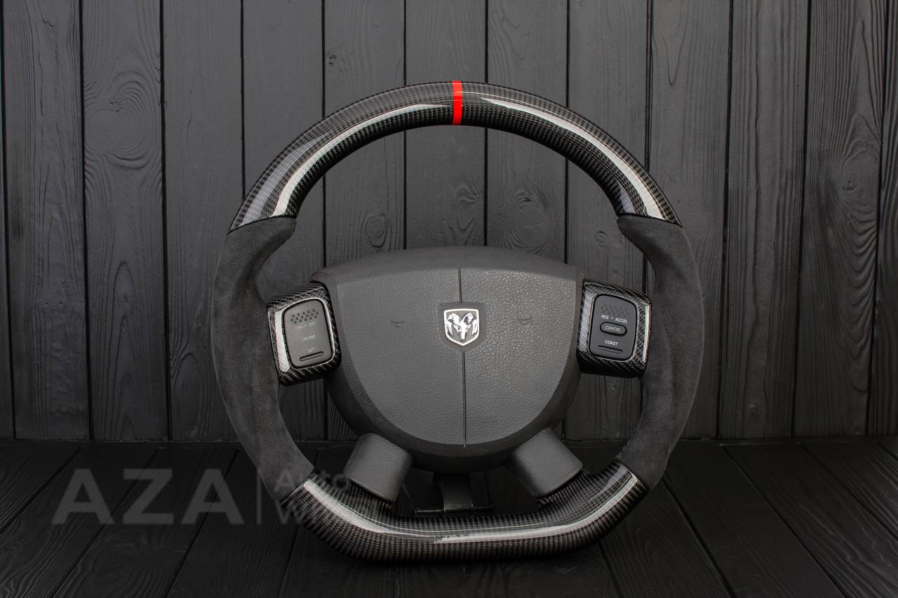 Steering Wheel Dodge 2004-2008 Carbon fiber/Alcantara/Red stripe - Image 4