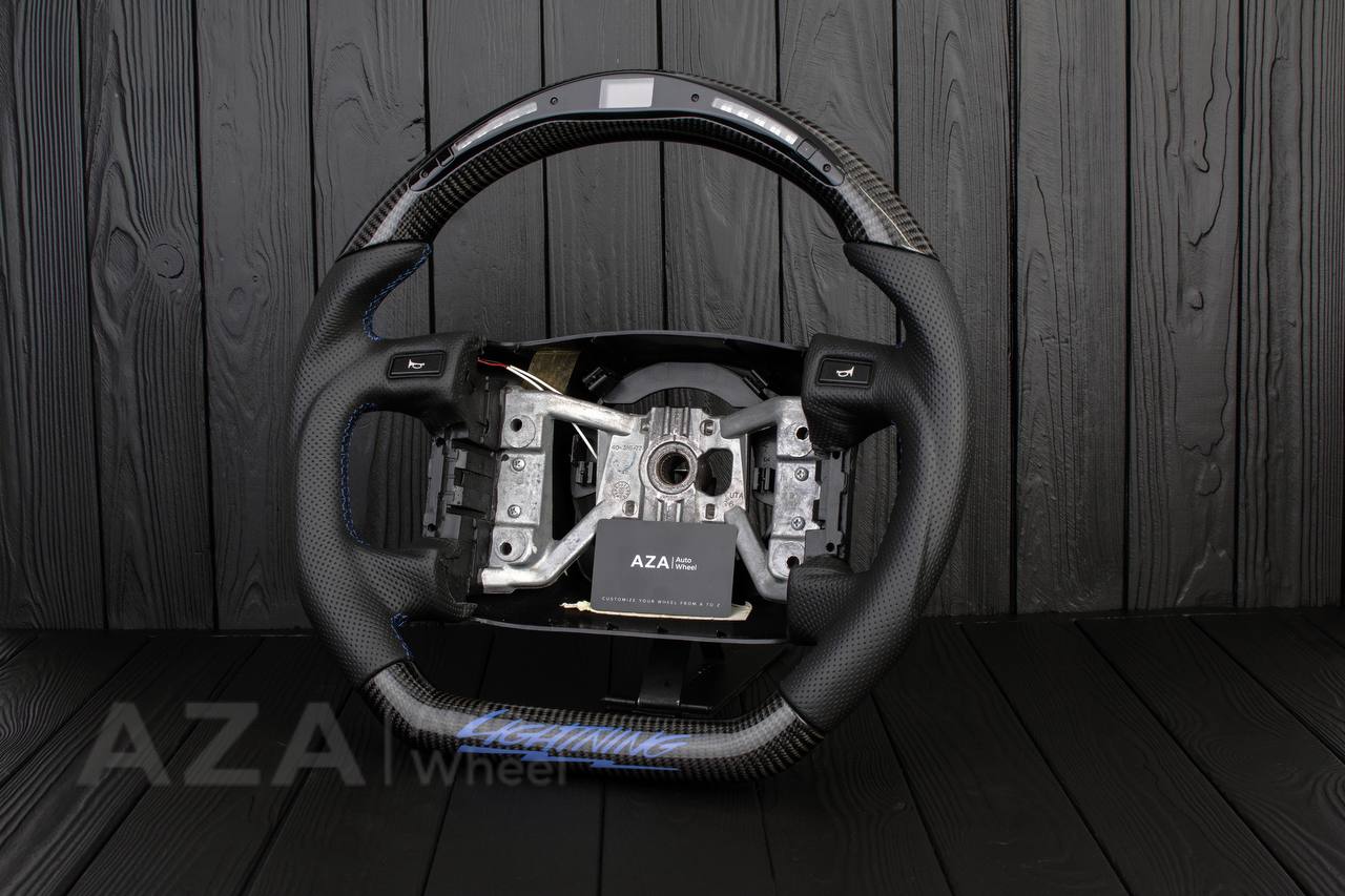 Steering wheel Ford F150/Bronco 1992-1996 (can be any color stripe and stitch) Carbon fiber/Perforated leather/Led screen (only compatible with swapped power trains) - Image 3