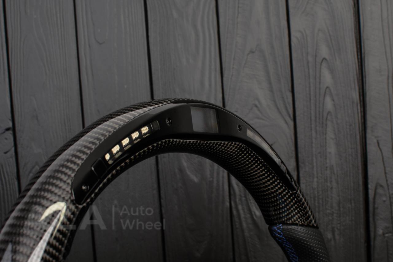 Steering wheel Ford F150/Bronco 1992-1996 (can be any color stripe and stitch) Carbon fiber/Perforated leather/Led screen (only compatible with swapped power trains) - Image 7