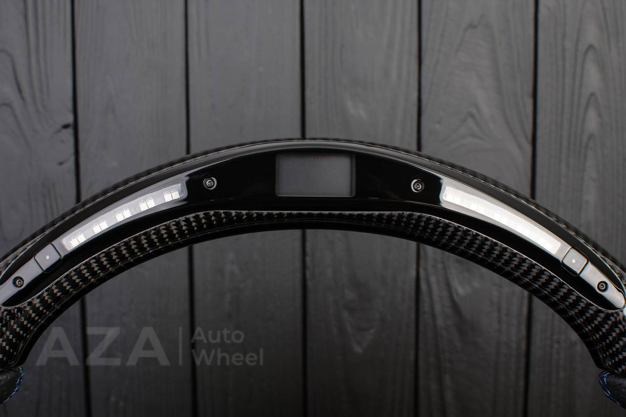 Steering wheel Ford F150/Bronco 1992-1996 (can be any color stripe and stitch) Carbon fiber/Perforated leather/Led screen (only compatible with swapped power trains) - Image 9