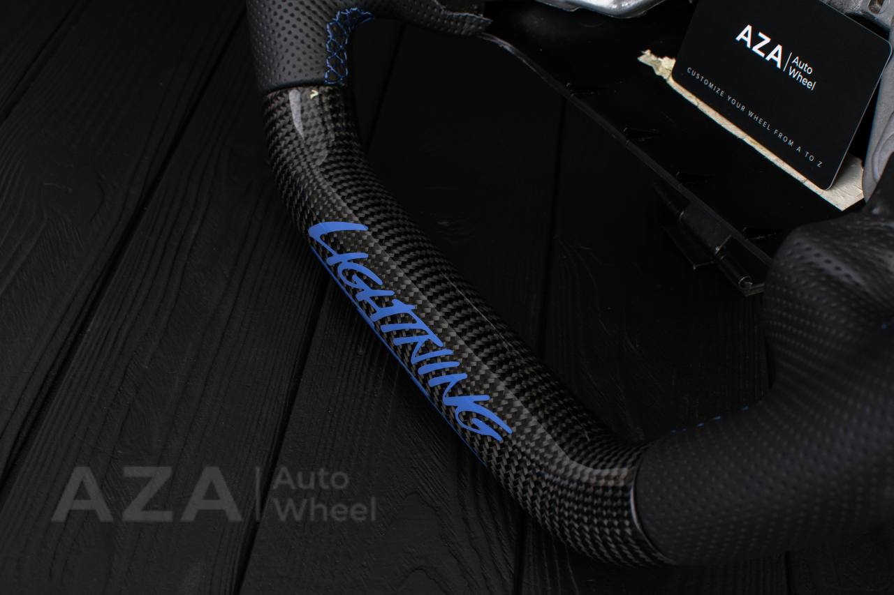 Steering wheel Ford F150/Bronco 1992-1996 (can be any color stripe and stitch) Carbon fiber/Perforated leather/Led screen (only compatible with swapped power trains) - Image 10