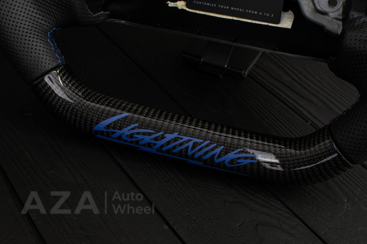 Steering wheel Ford F150/Bronco 1992-1996 (can be any color stripe and stitch) Carbon fiber/Perforated leather/Led screen (only compatible with swapped power trains) - Image 13