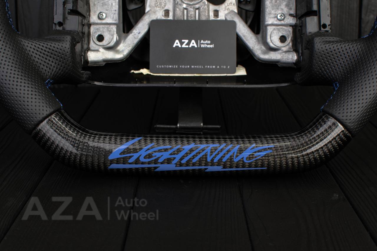 Steering wheel Ford F150/Bronco 1992-1996 (can be any color stripe and stitch) Carbon fiber/Perforated leather/Led screen (only compatible with swapped power trains) - Image 15