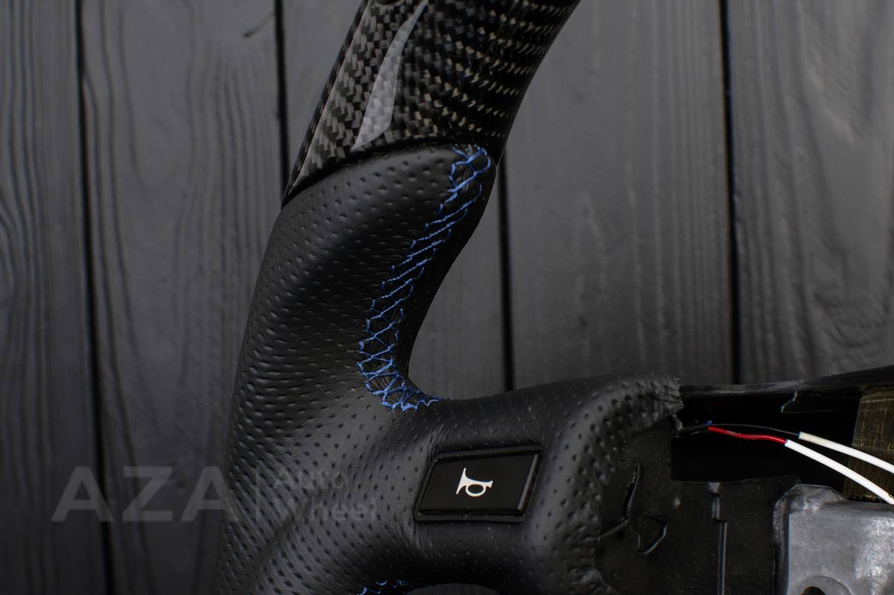 Steering wheel Ford F150/Bronco 1992-1996 (can be any color stripe and stitch) Carbon fiber/Perforated leather/Led screen (only compatible with swapped power trains) - Image 17