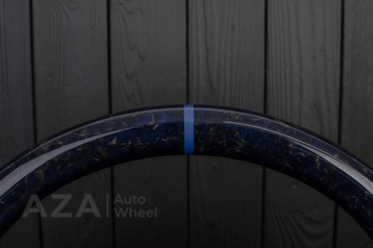 Steering wheel DODGE RAM 1994-1997 Forged blue carbon fiber/Napa italian leather/Blue stripe - Image 7