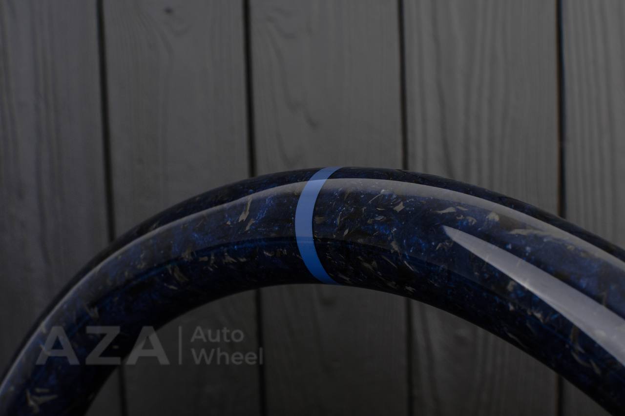 Steering wheel DODGE RAM 1994-1997 Forged blue carbon fiber/Napa italian leather/Blue stripe - Image 8